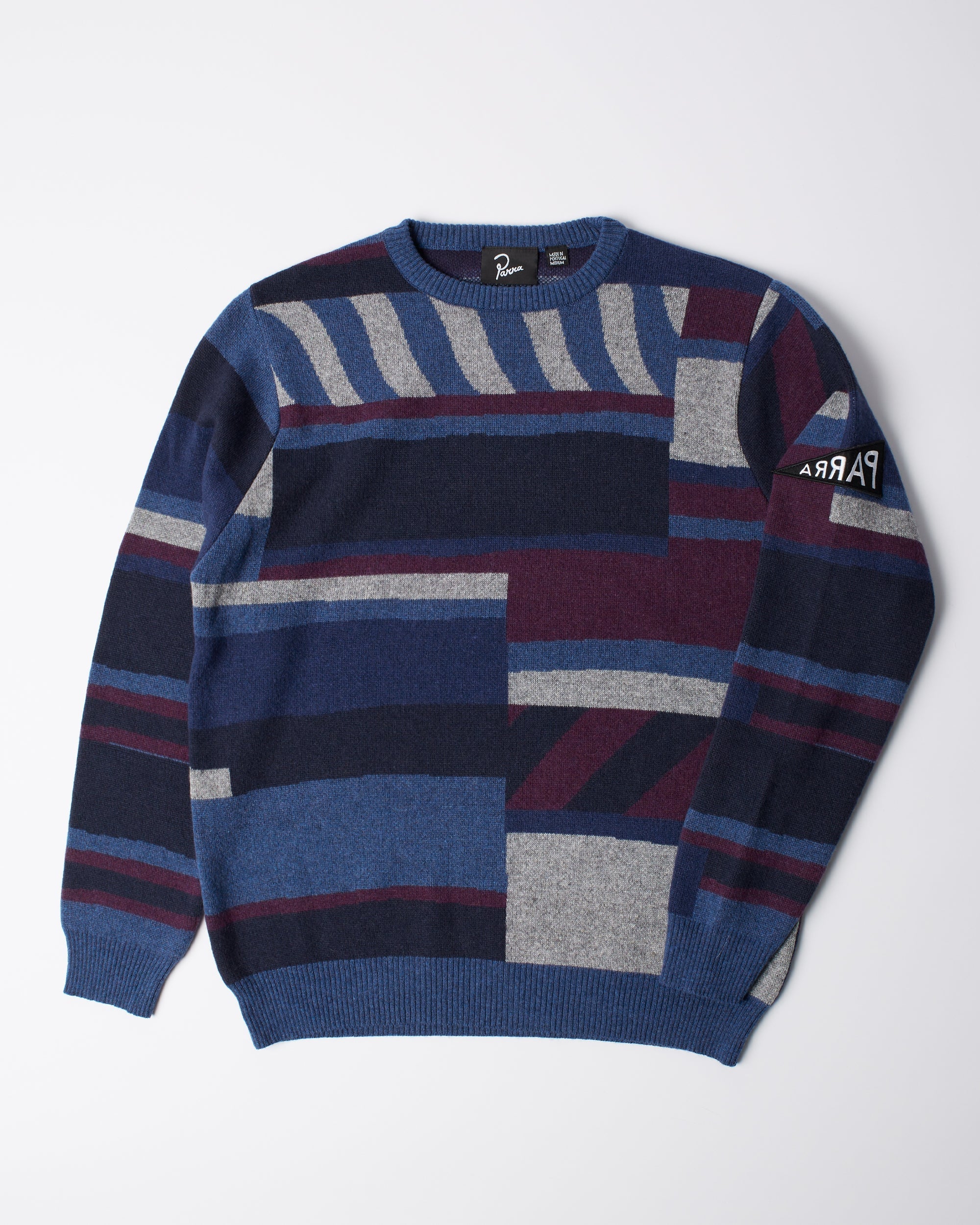 Patched your work knitted pullover – by Parra EU