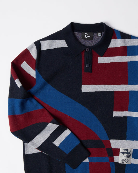 Vertical forest knitted polo