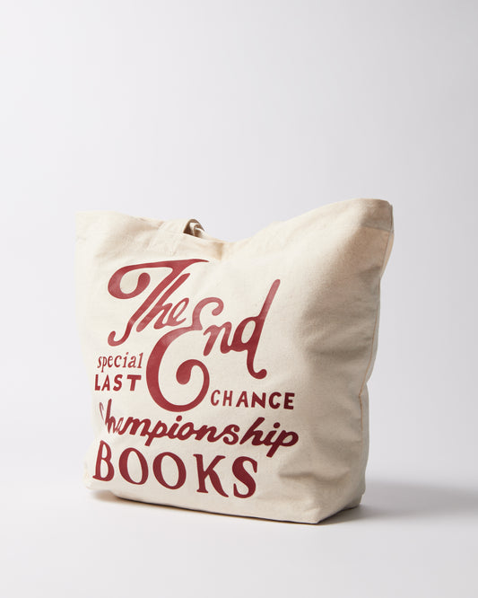 Last chance books tote bag