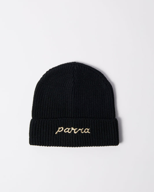 Lowercase script logo beanie