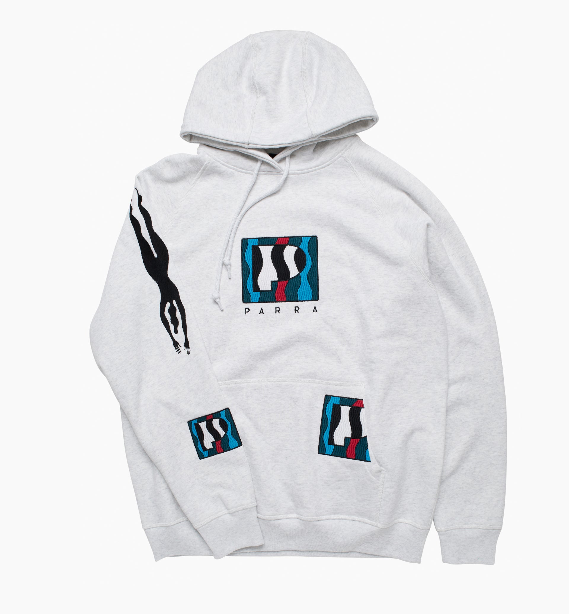 Parra - zebra striped P hooded sweatshirt