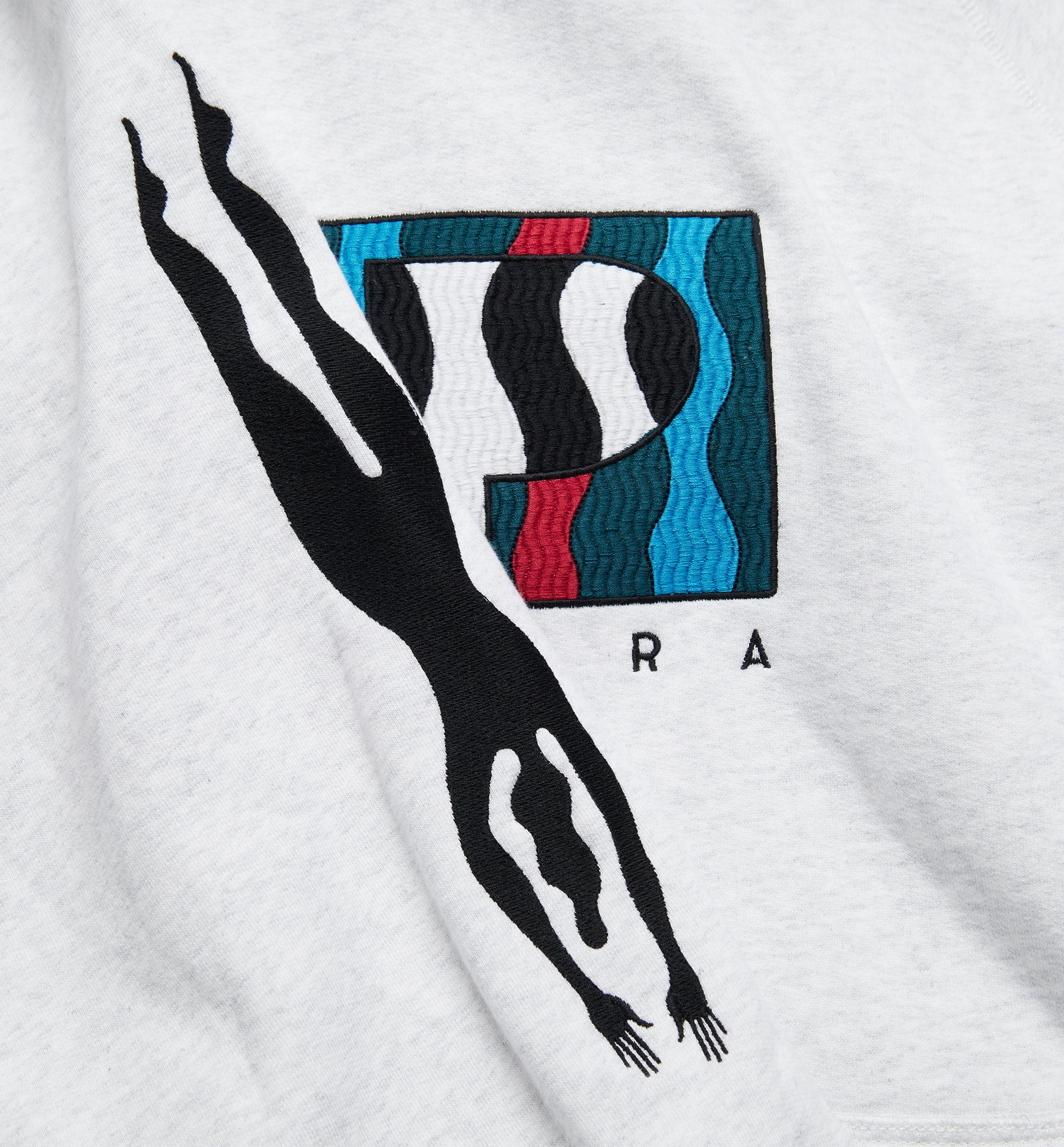 Parra - zebra striped P hooded sweatshirt